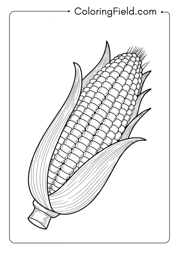 Corn on the cob coloring page