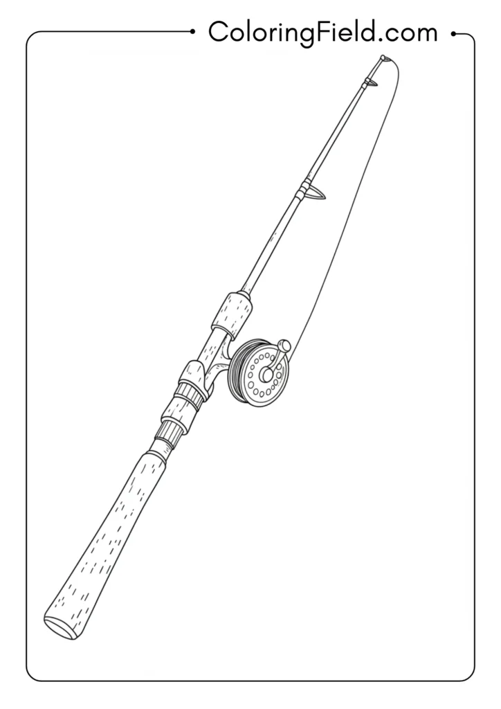 Fishing rod coloring page