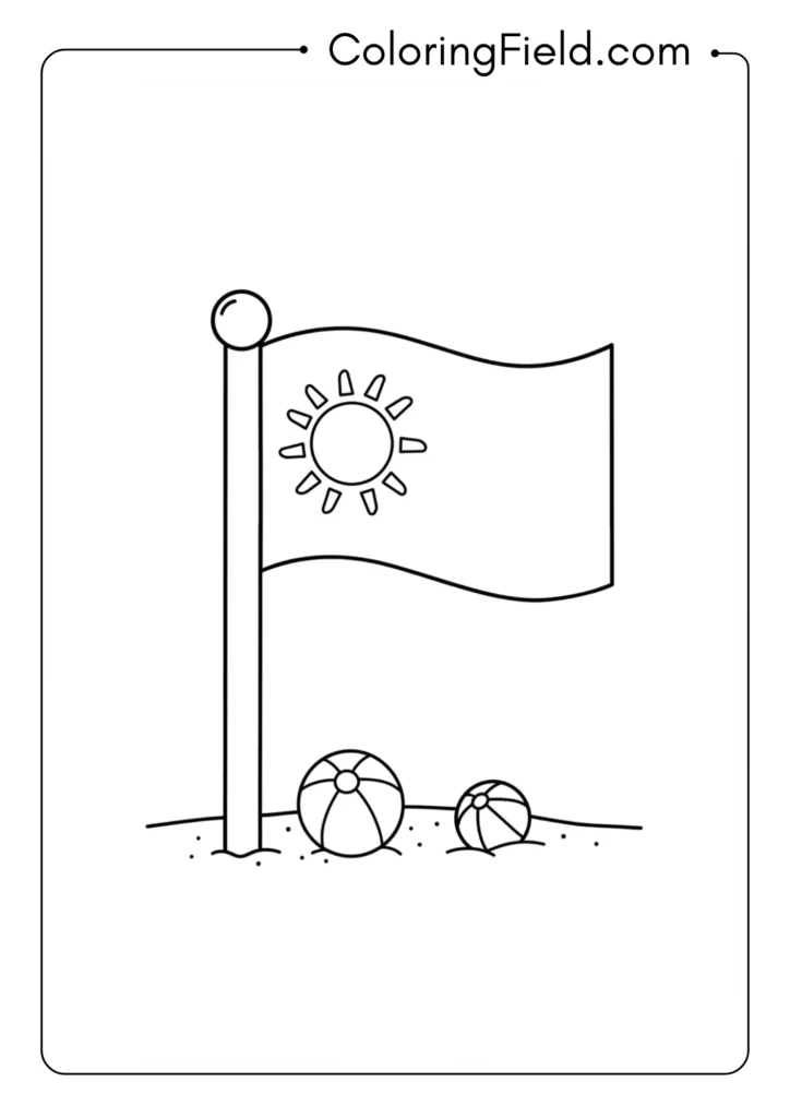 Flag outline coloring page