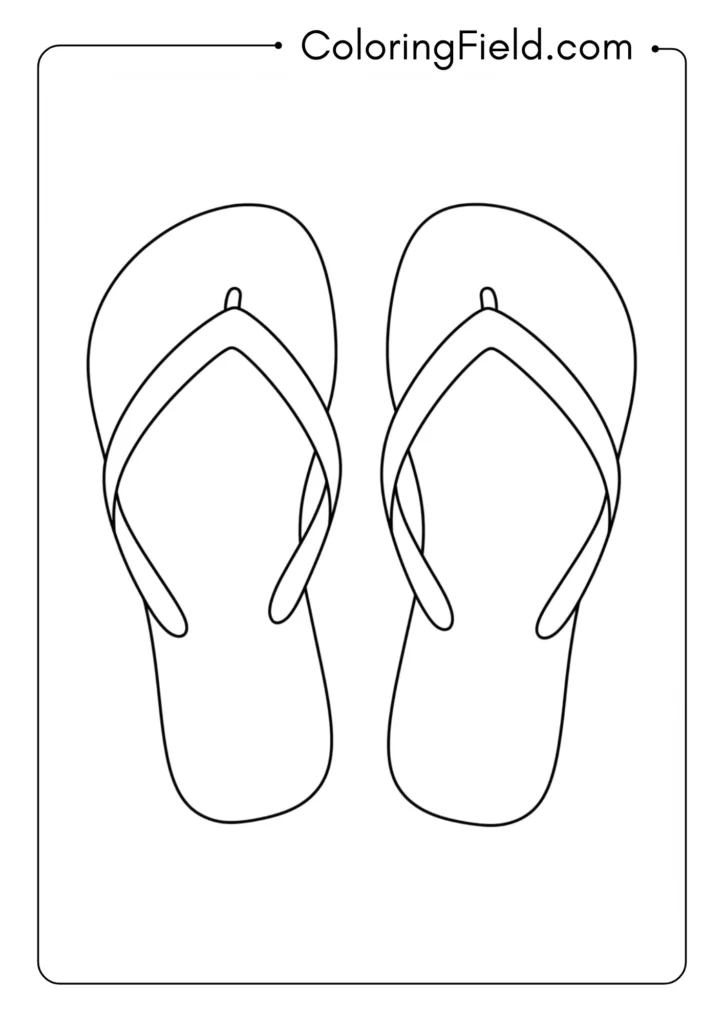 Flip flops side by side coloring page