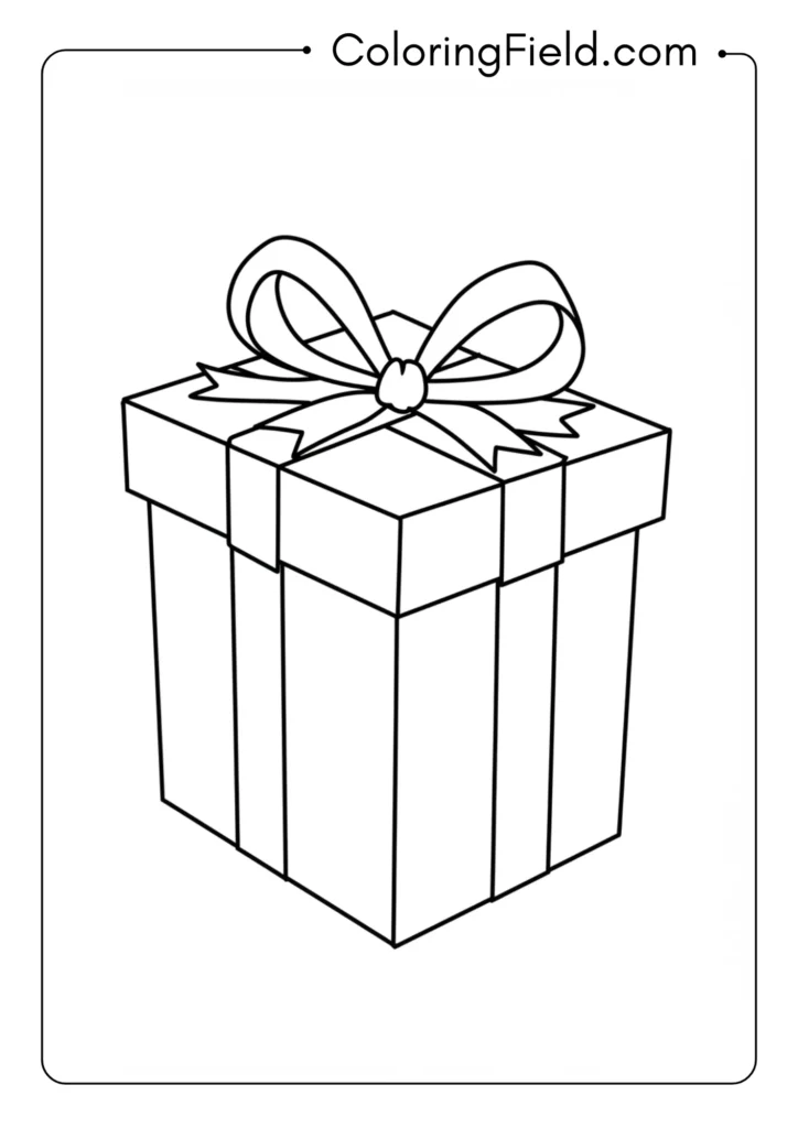 Gift box coloring page