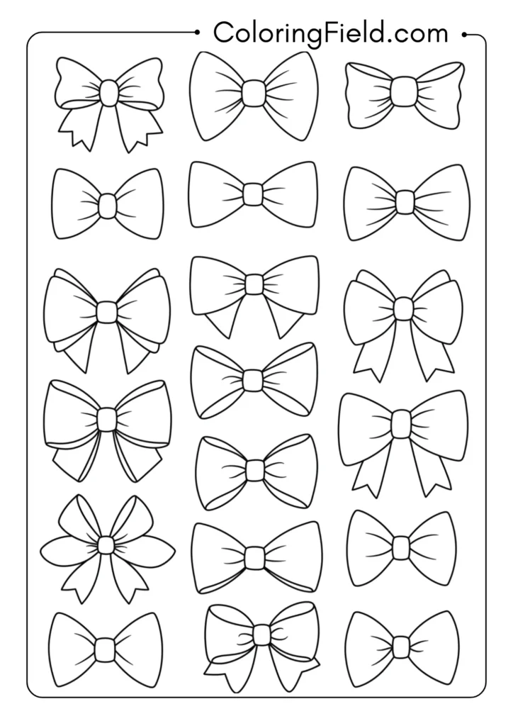 Hair bow coloring page
