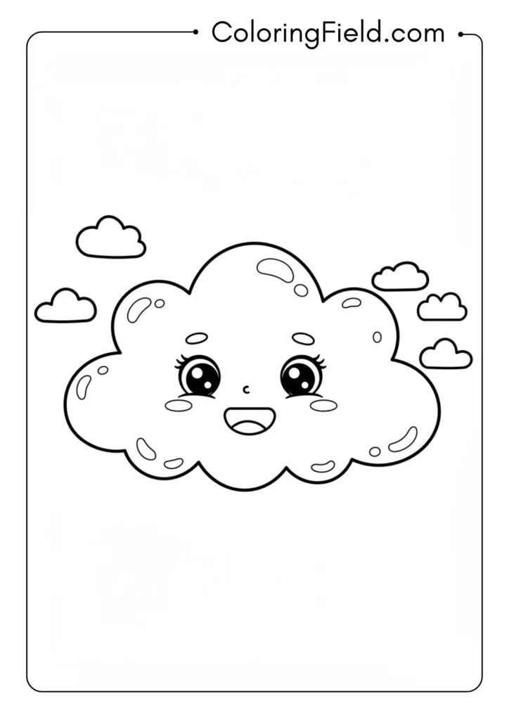 Happy cloud shape coloring page