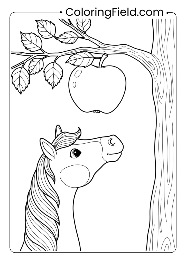 Horse Eating Apple