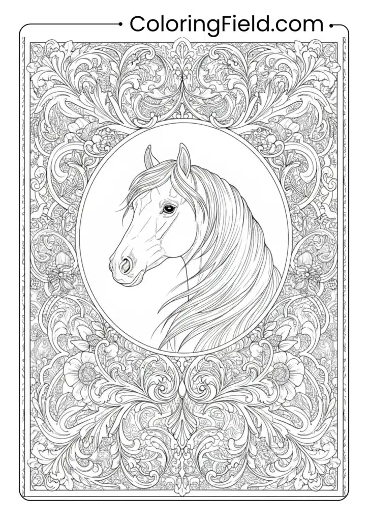 Horse in Decorative Frame