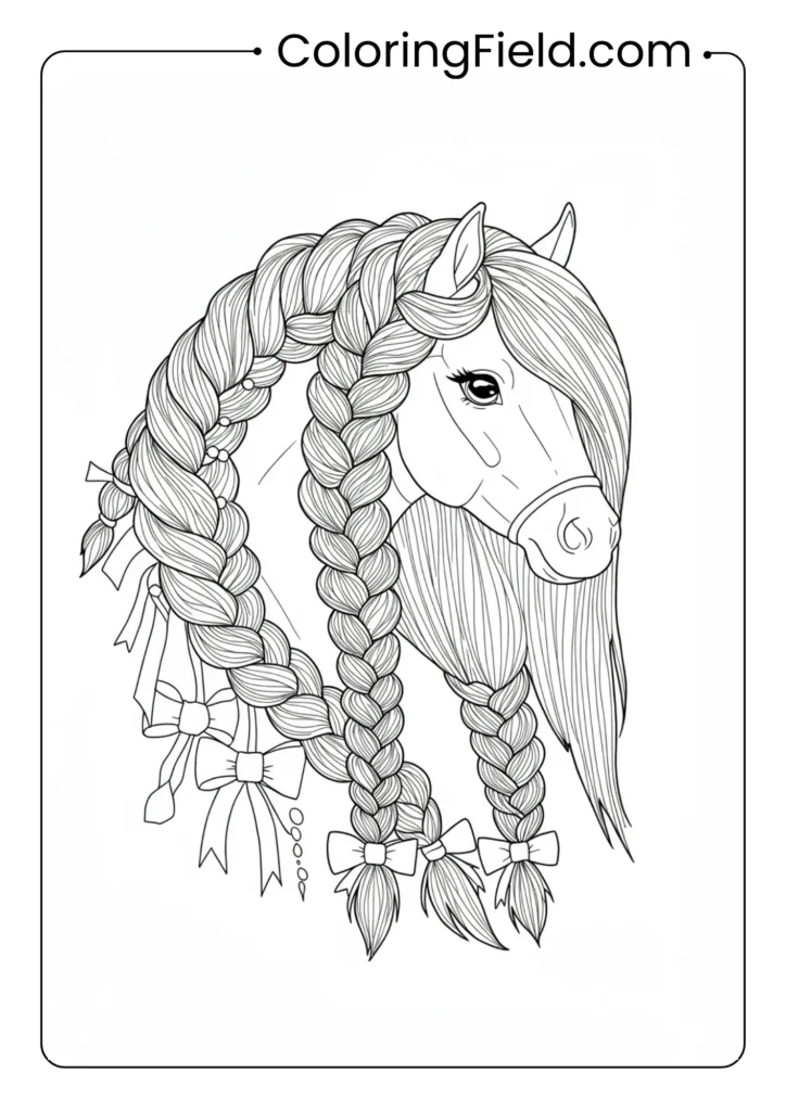 Horse with Braided Mane