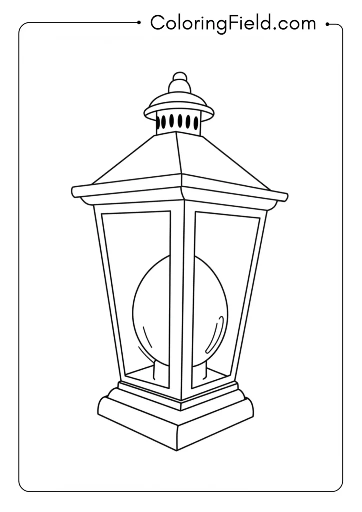 Lantern outline coloring page