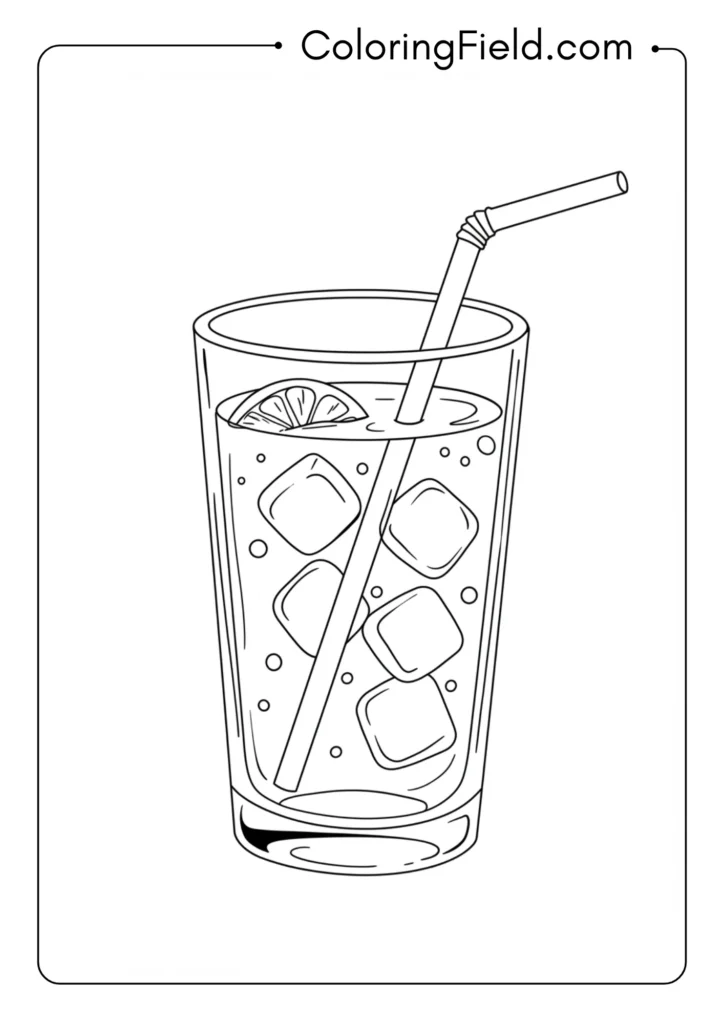 Lemonade glass coloring page