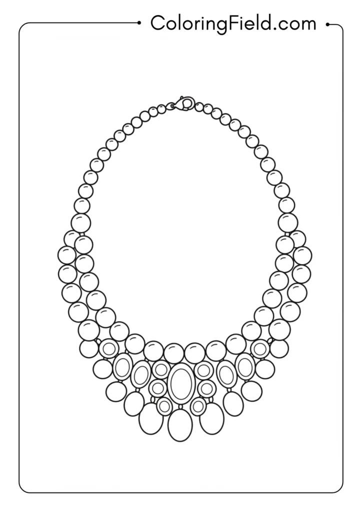 Necklace simple coloring page