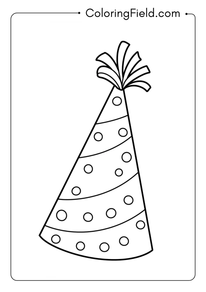 Party hat coloring page