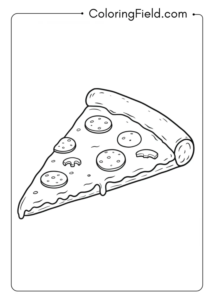 Pizza slice coloring page