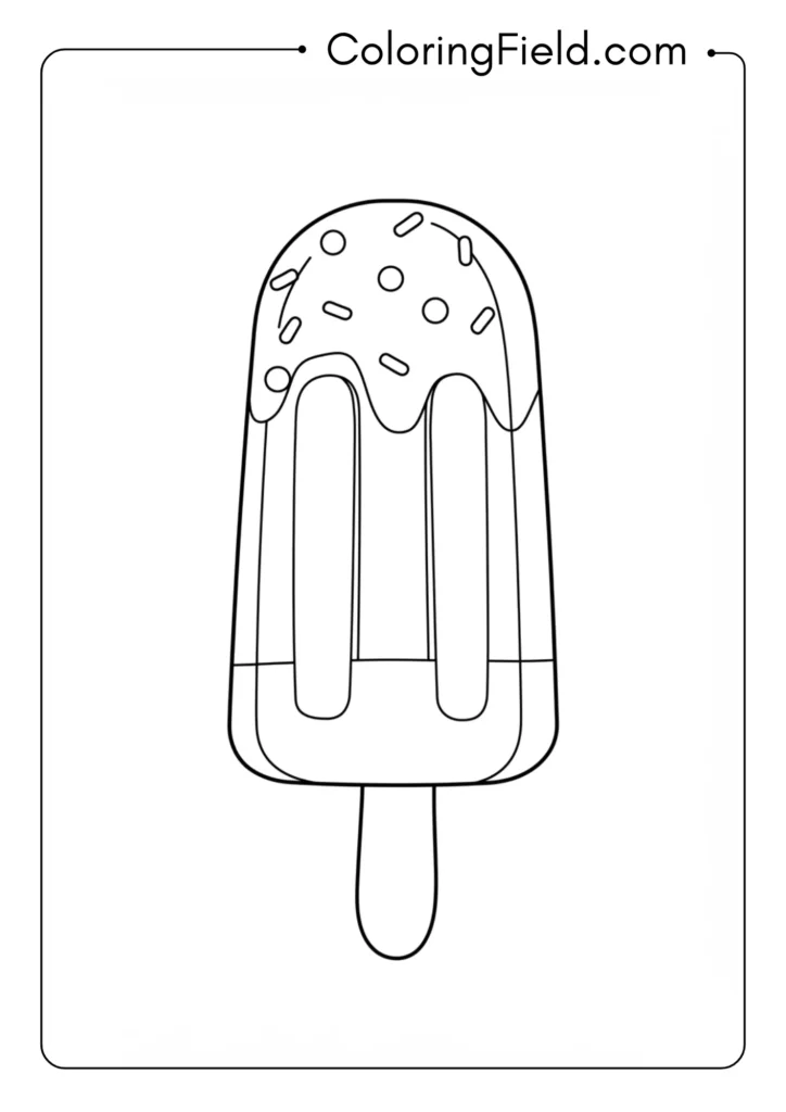 Popsicle outline coloring page