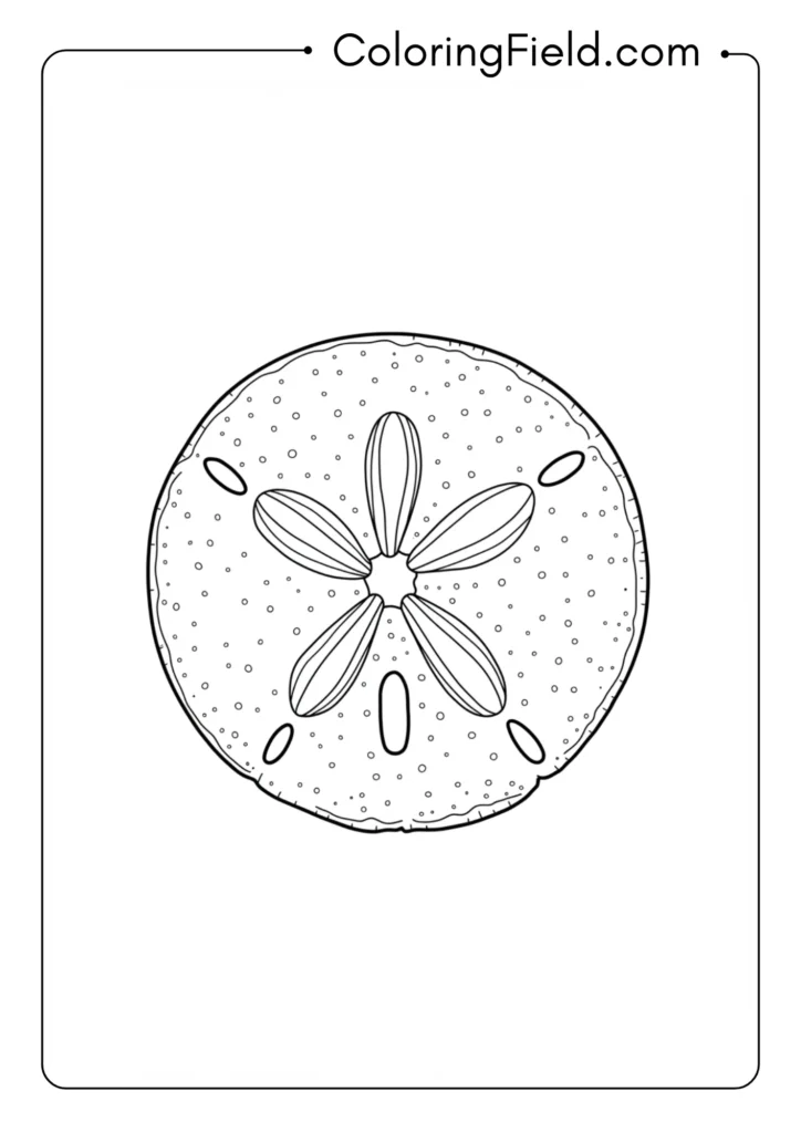 Sand dollar circle coloring page