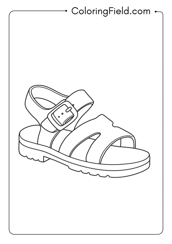 Sandal outline coloring page