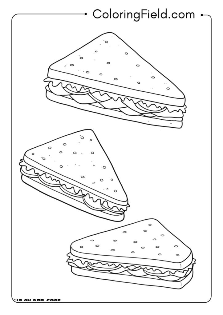 Sandwich triangle coloring page