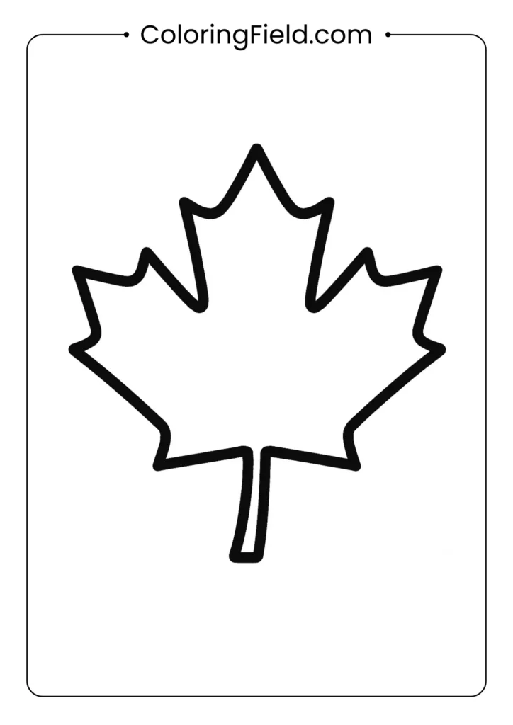 Celebrate the season with this large and simple maple leaf outline. It’s a wonderful way to talk about fall colors while coloring.