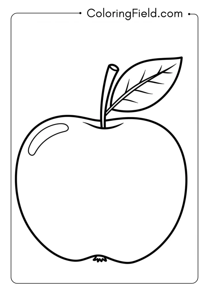 Simple apple coloring page