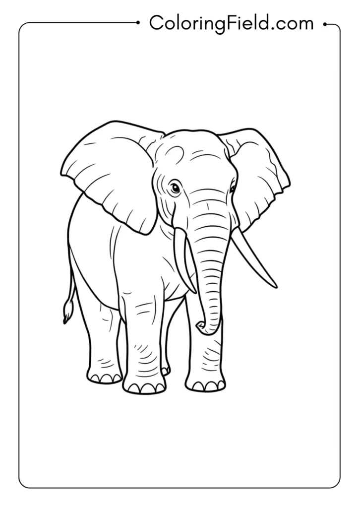 Simple elephant coloring page