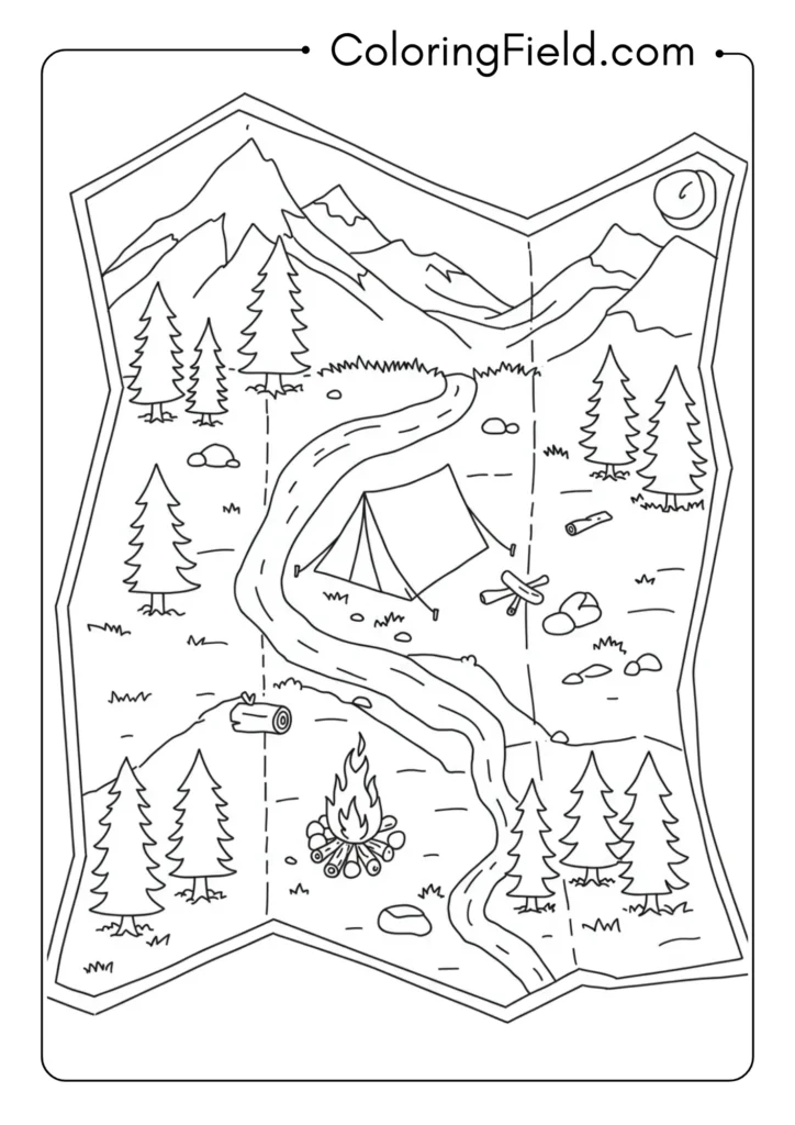 Simple map coloring page