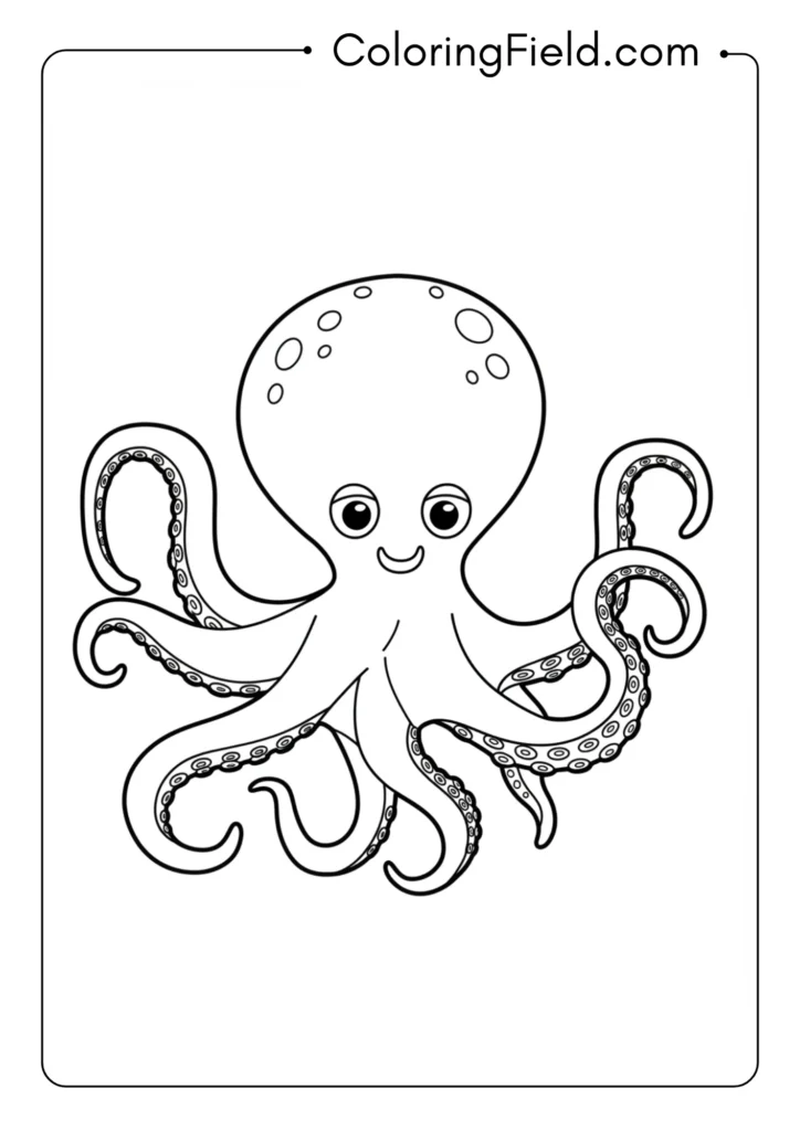 Simple octopus coloring page