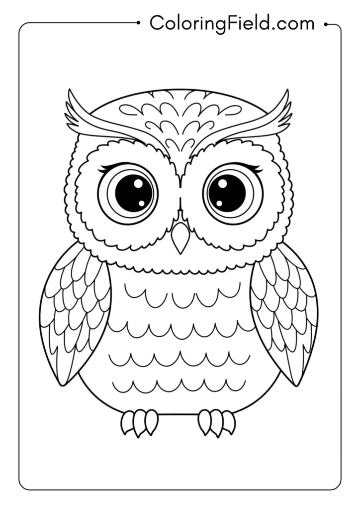 Simple owl face coloring page
