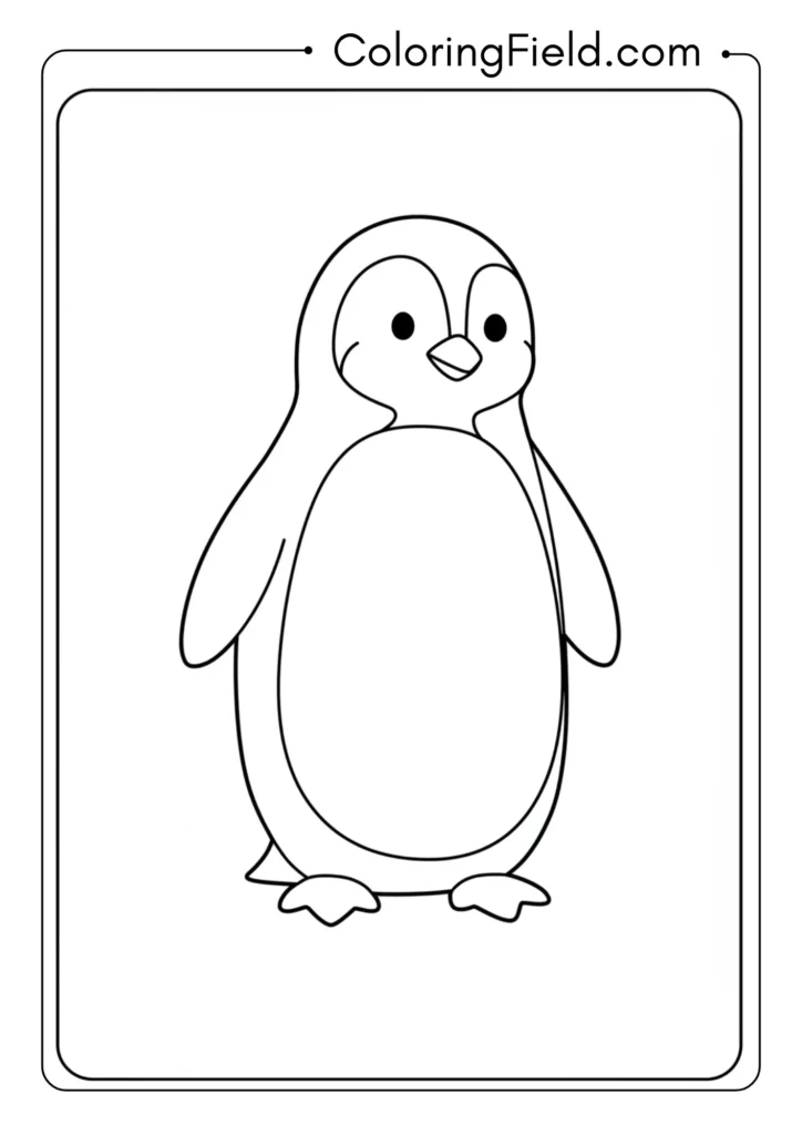 Simple penguin coloring page