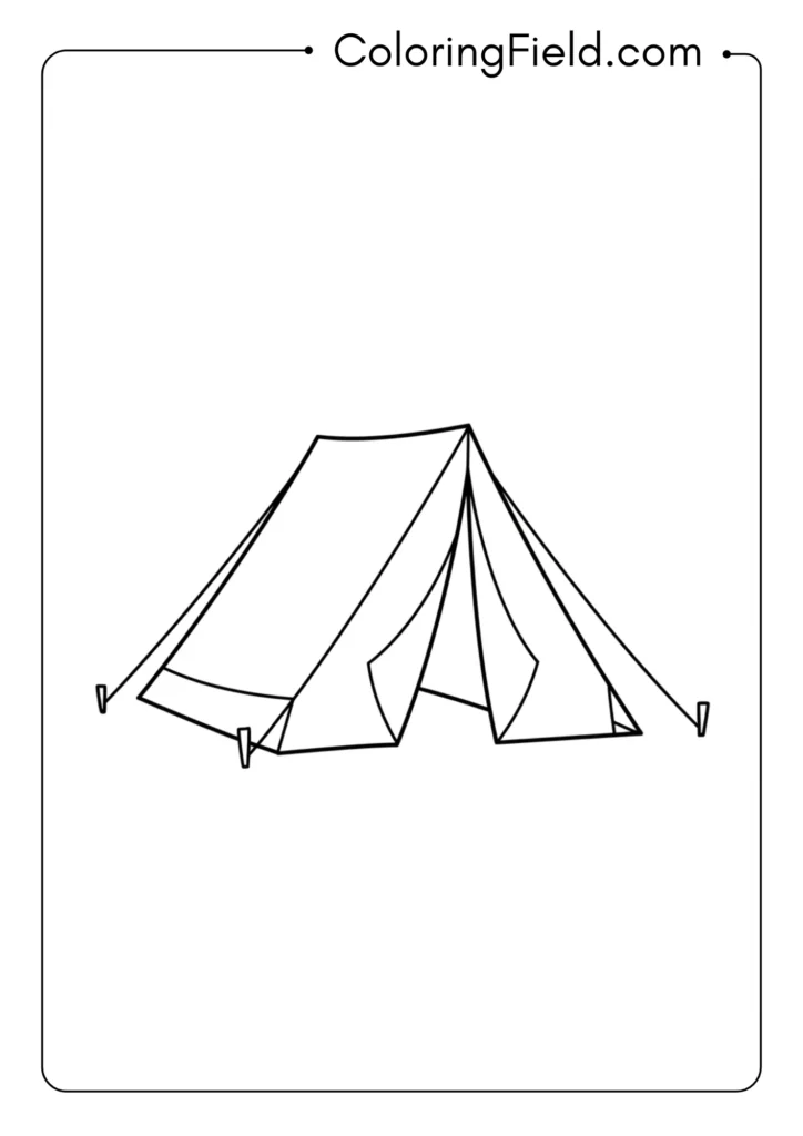 Simple tent triangle coloring page