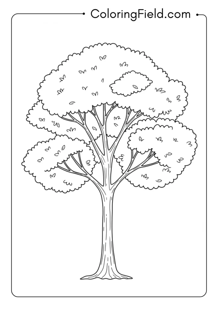 Simple tree coloring page
