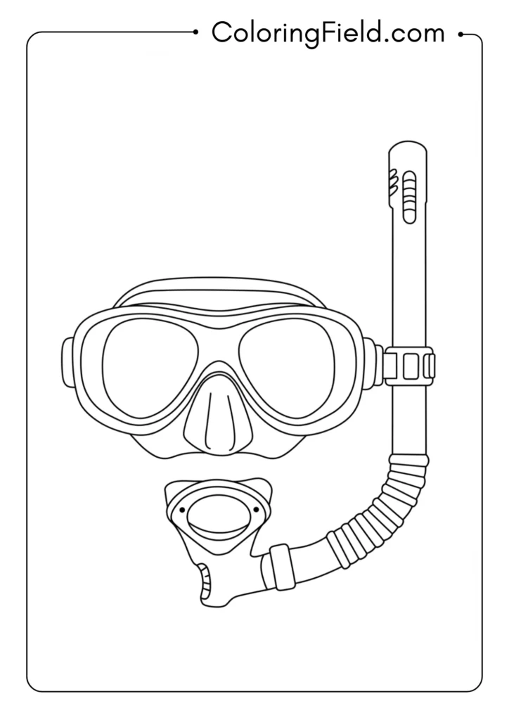Snorkel mask coloring page
