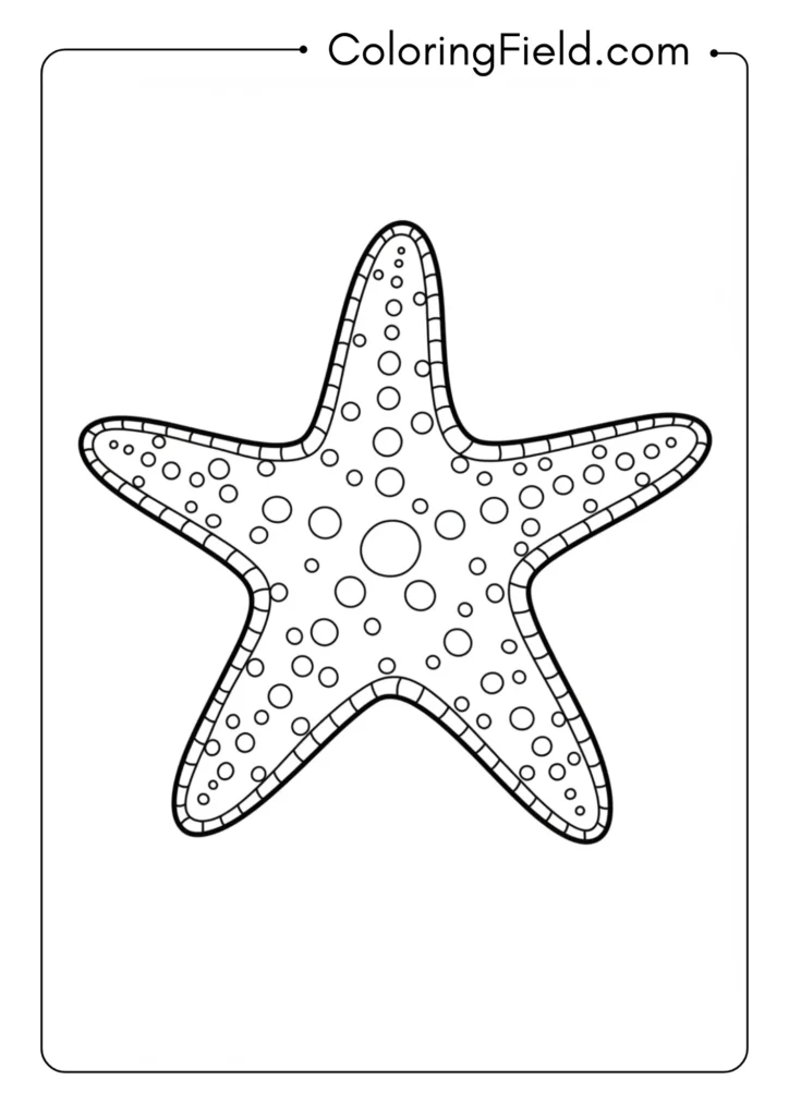 Starfish with dots coloring page
