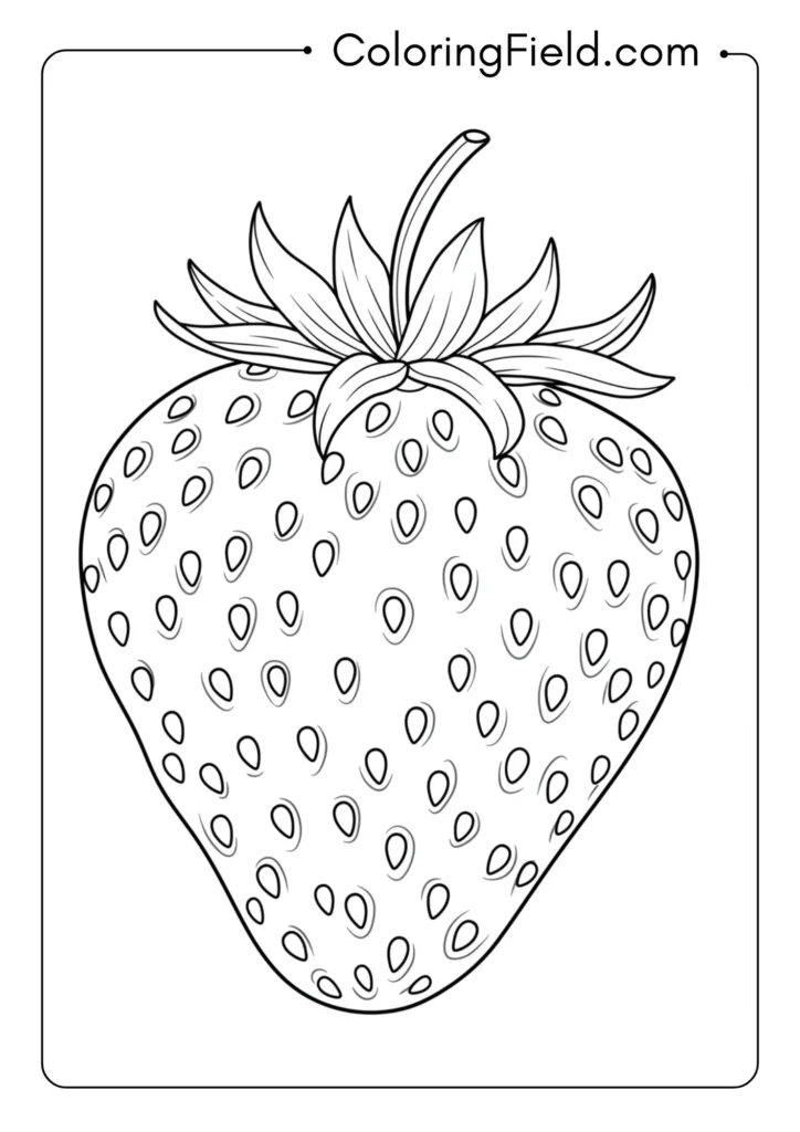 Strawberry with seeds coloring page