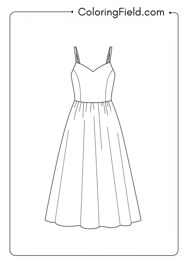 Summer dress coloring page