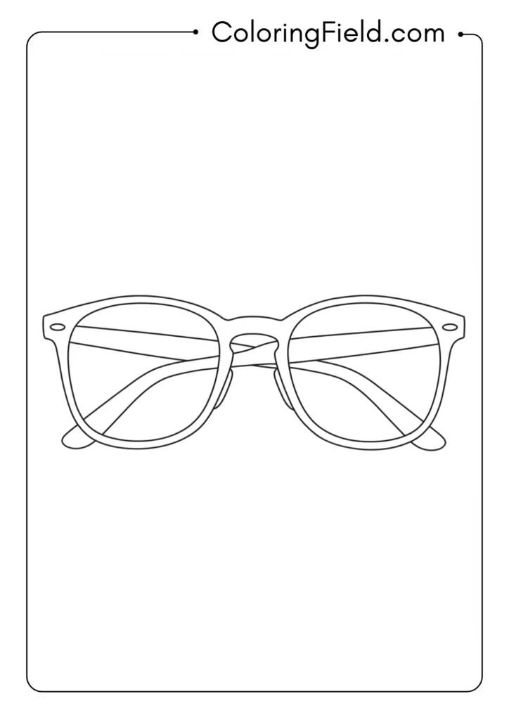 Sunglasses coloring page