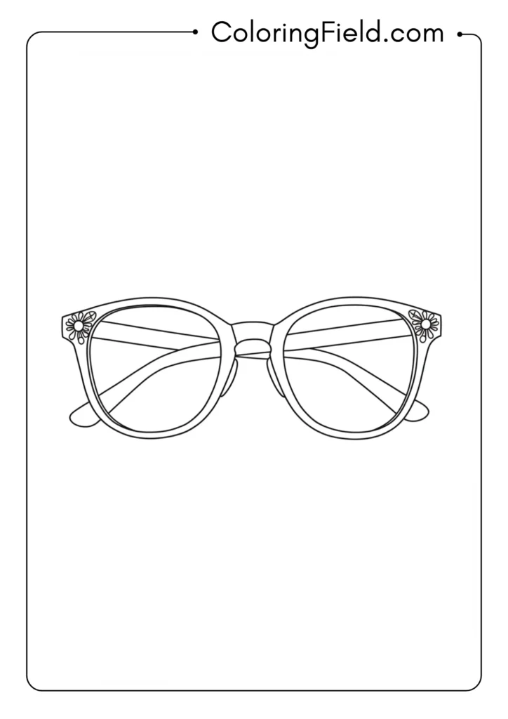 Sunglasses outline coloring page