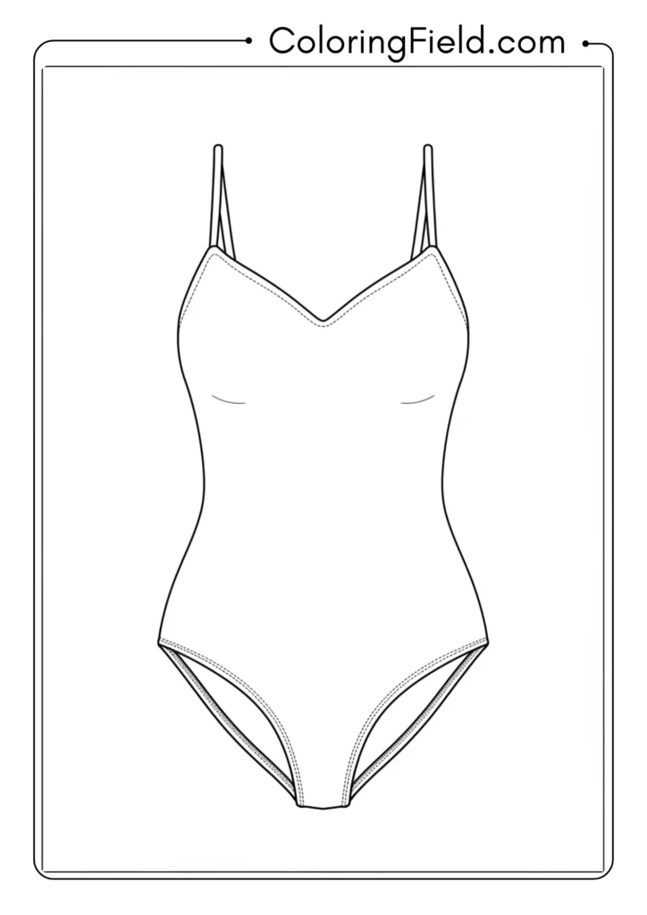 Swimsuit one-piece coloring page