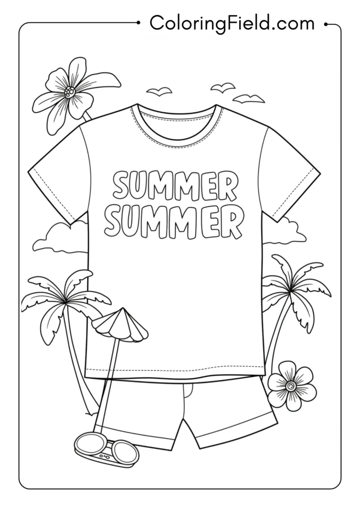 T-shirt outline coloring page