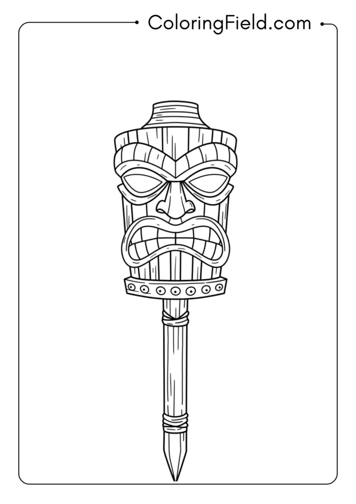 Tiki torch outline coloring page