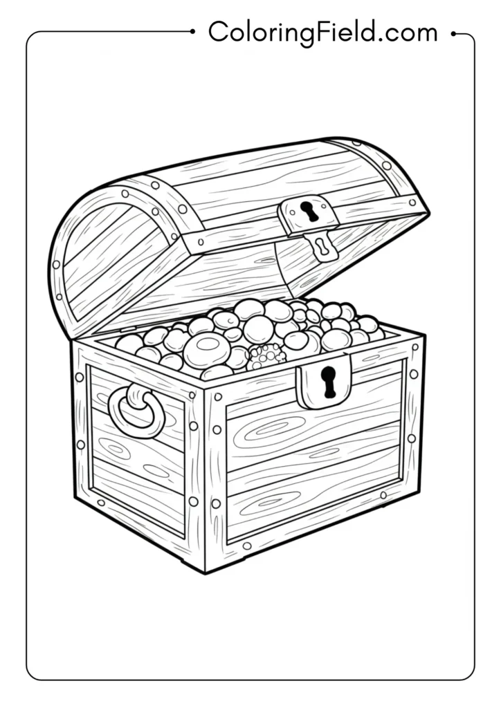 Treasure chest outline coloring page