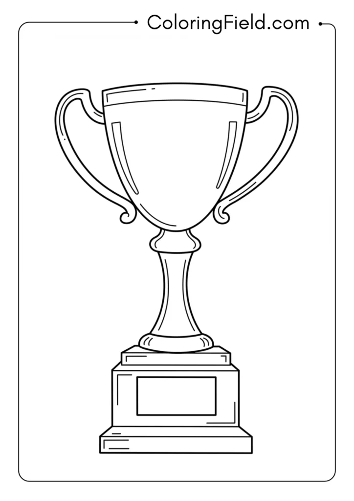 Trophy outline coloring page