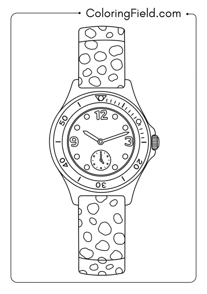 Watch outline coloring page
