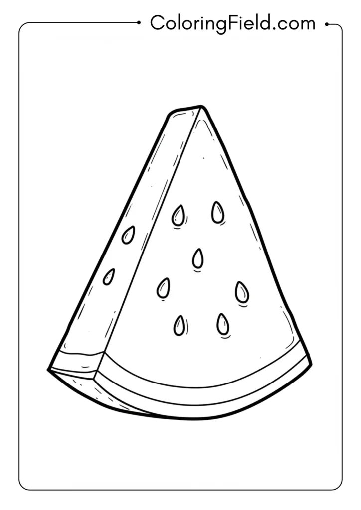 Watermelon slice coloring page