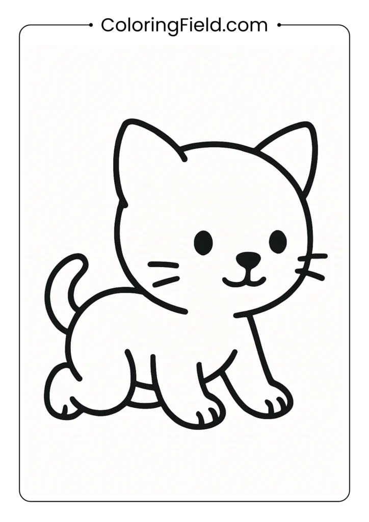 Crawling kitten with big head.