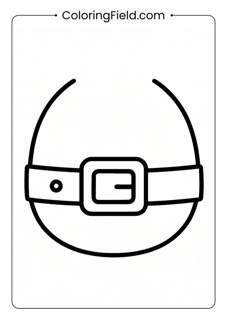 Simple Santa belly and belt coloring page with chunky outlines