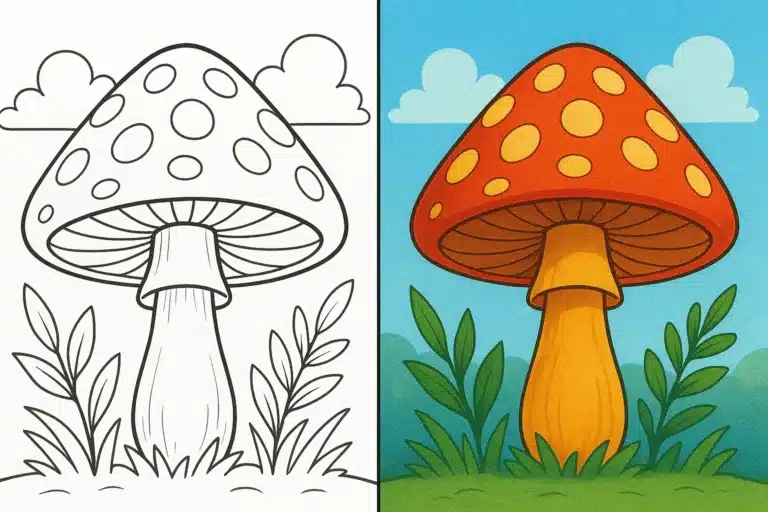 Mushroom Coloring Pages