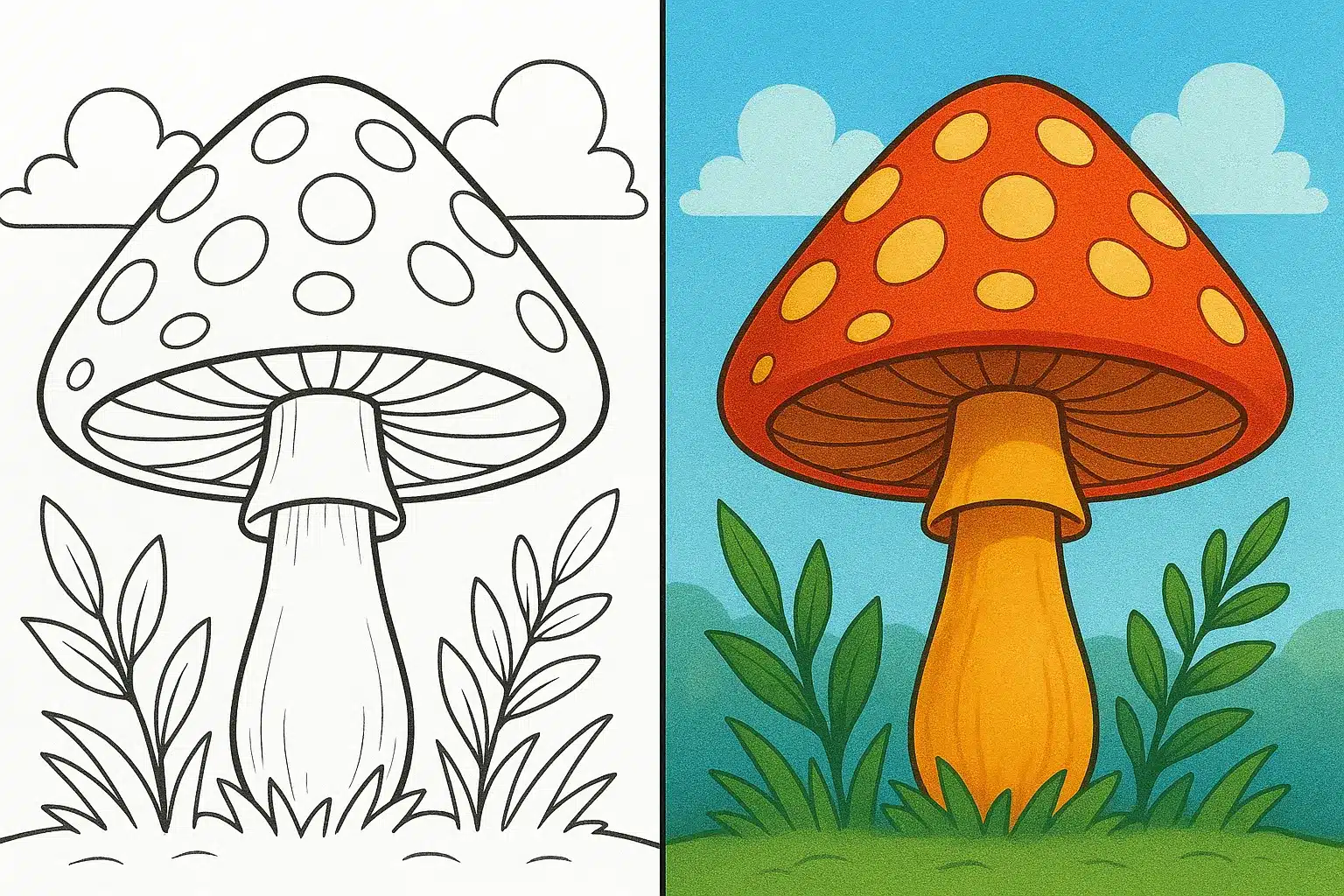 Mushroom Coloring Pages