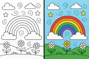 Rainbow Coloring Pages