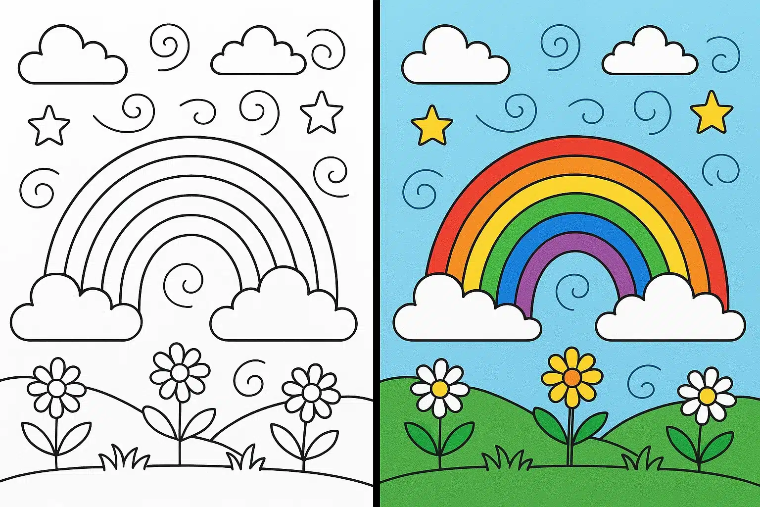 Rainbow Coloring Pages
