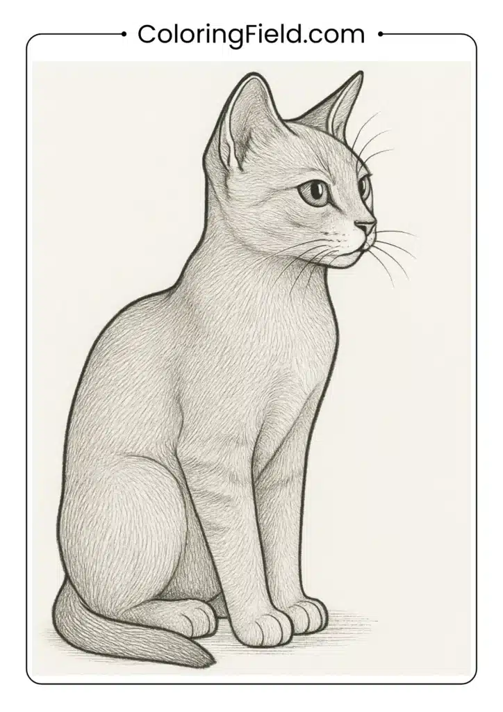 Sleek Russian Blue kitten in profile.
