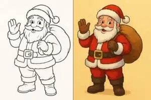 Santa Coloring Pages