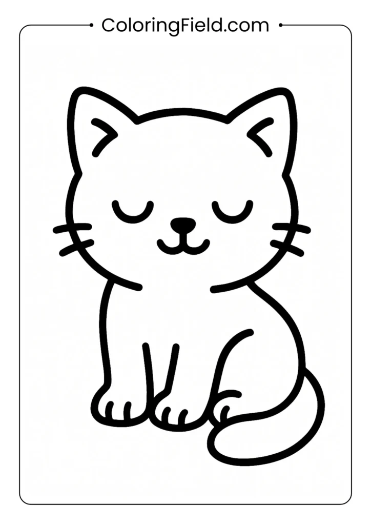 Kitten with closed eyes and smile.